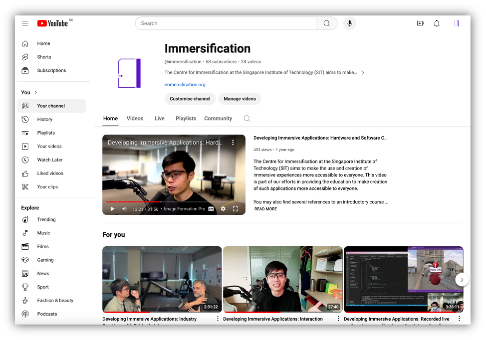 Immersification YouTube